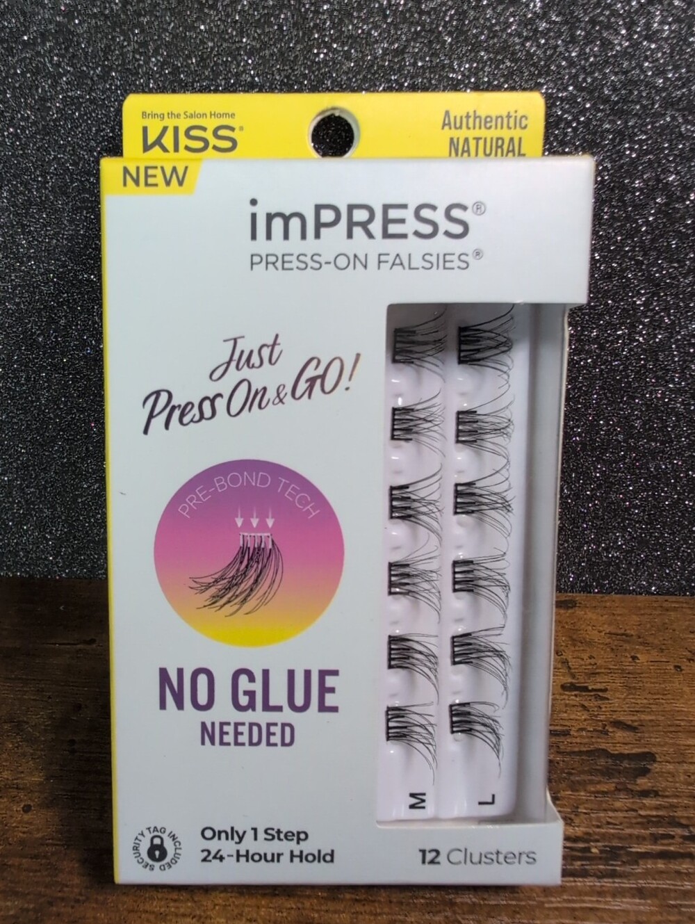 Kiss imPRESS Press-On Falsies Lash Clusters Authentic Natural 12 Clusters